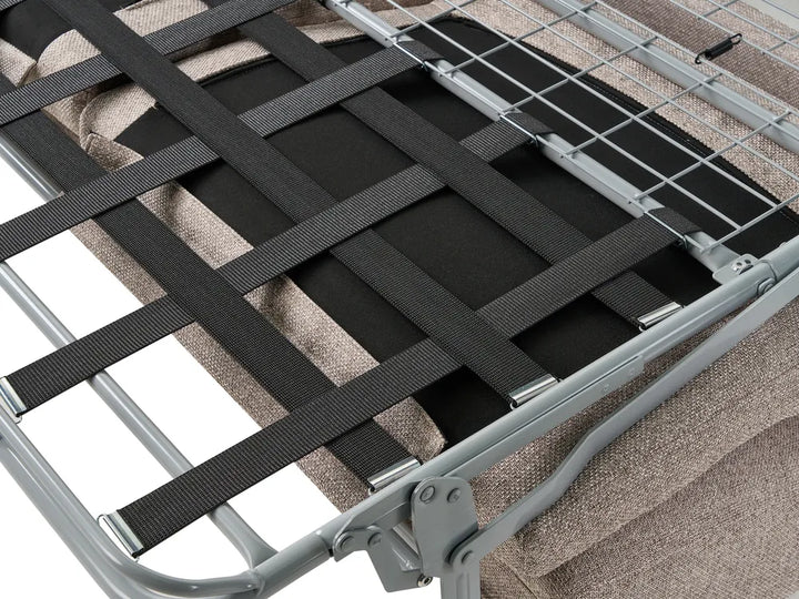 Sofa Bed 2 Seater Fabric Light Brown Owen