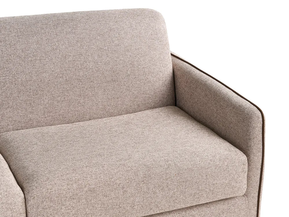 Sofa Bed 2 Seater Fabric Light Brown Owen
