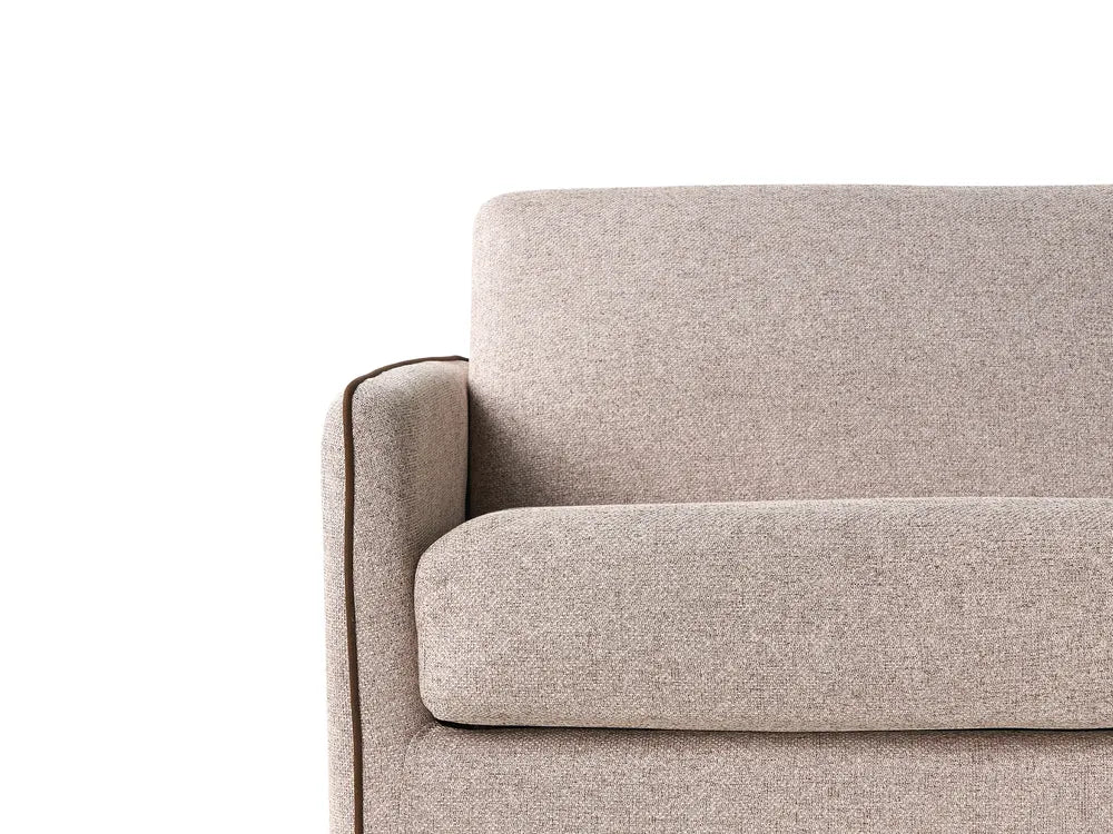Sofa Bed 2 Seater Fabric Light Brown Owen