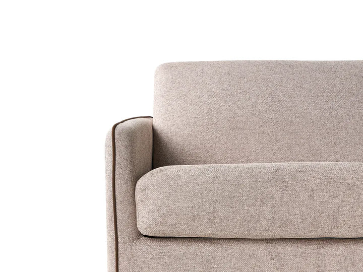 Sofa Bed 2 Seater Fabric Light Brown Owen
