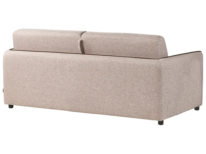 Sofa Bed 2 Seater Fabric Light Brown Owen