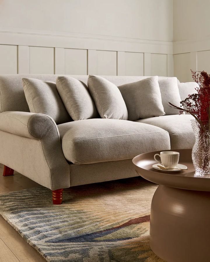 Sofa 2 Seater Fabric Off-White Elaiza