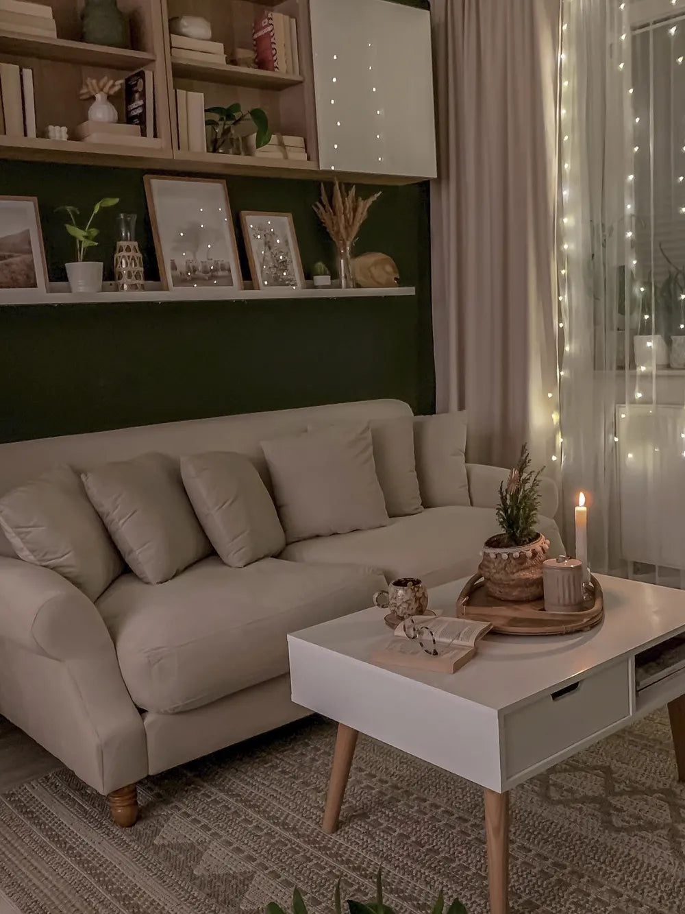 Sofa 2 Seater Fabric Off-White Elaiza