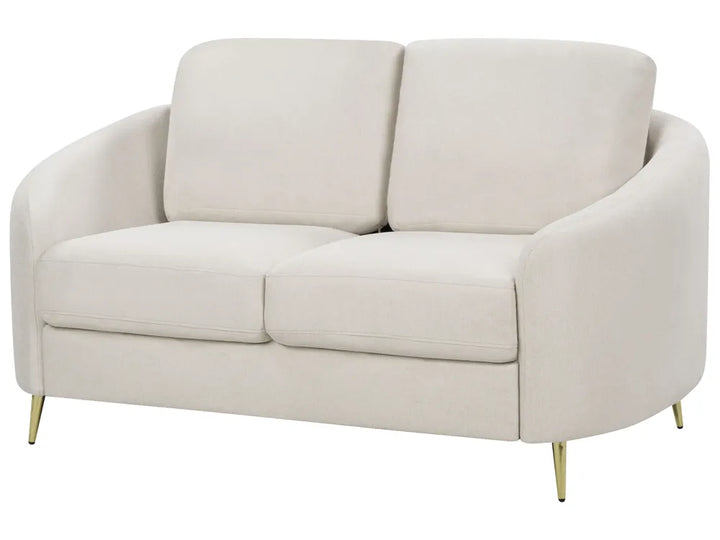 Sofa 2 Seater Fabric Light Beige Deondry
