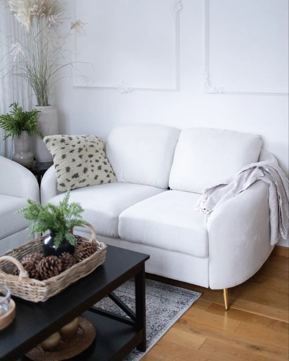 Sofa 2 Seater Fabric Light Beige Deondry