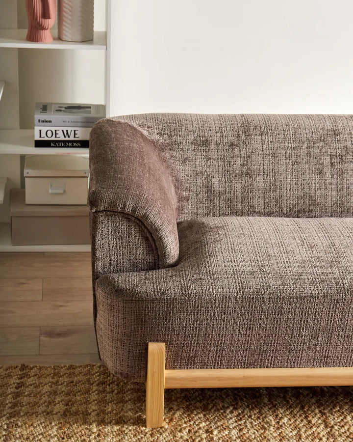 Sofa 2 Seater Chenille Brown Ashtin