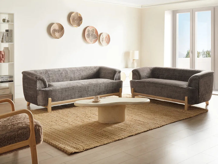 Sofa 2 Seater Chenille Brown Ashtin