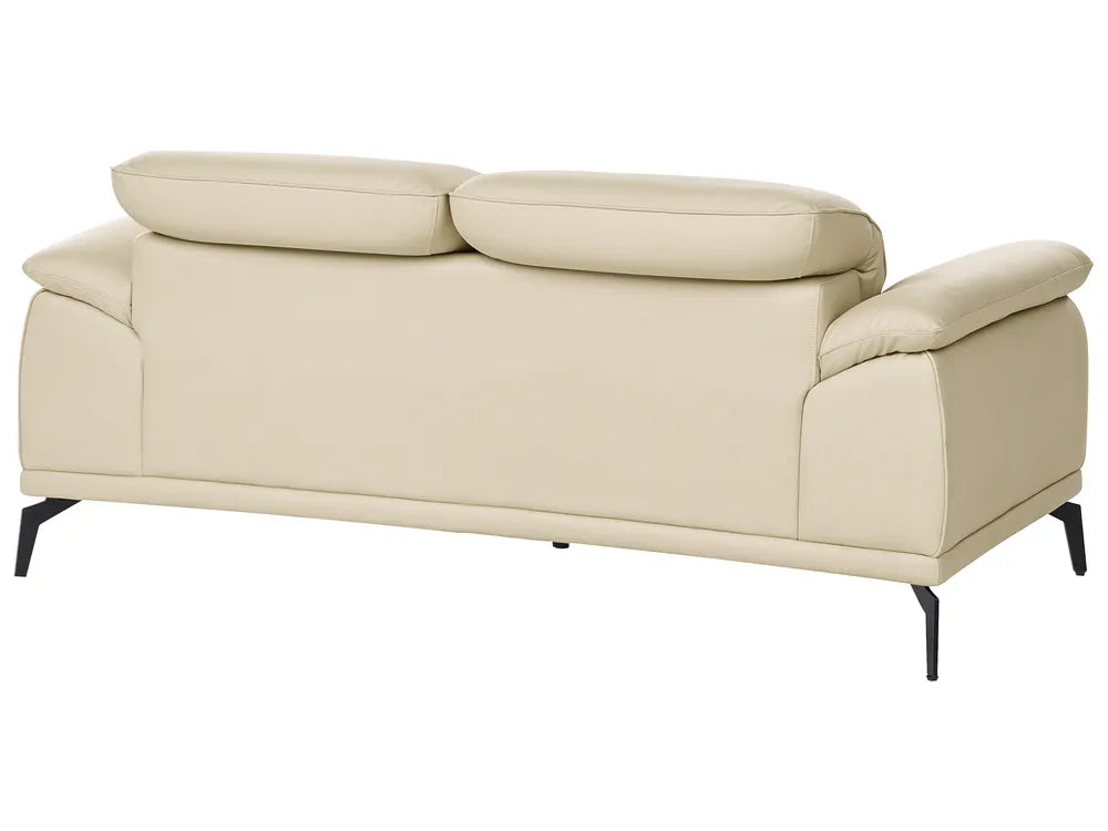 Sofa 2 Seater Faux Leather Beige Jumal