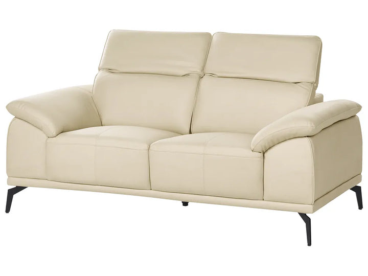 Sofa 2 Seater Faux Leather Beige Jumal