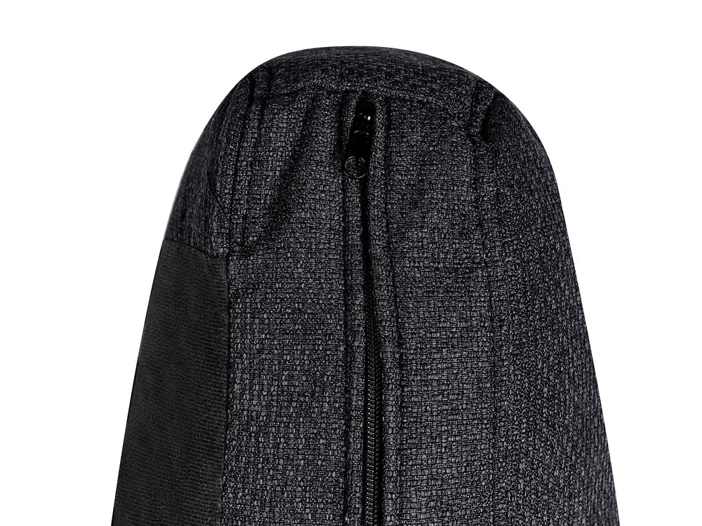 Corner Sofa Bed 3 Seater Faux Linen Black Left Hand Azuri