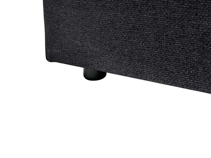 Corner Sofa Bed 3 Seater Faux Linen Black Right Hand Azuri