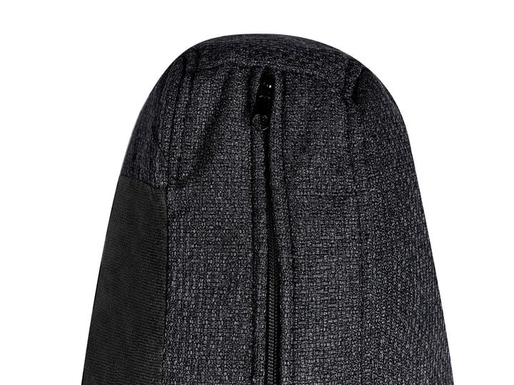 Corner Sofa Bed 3 Seater Faux Linen Black Right Hand Azuri