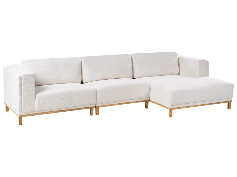 Corner Sofa 5 Seater Fabric Off-White Left Hand Josanna