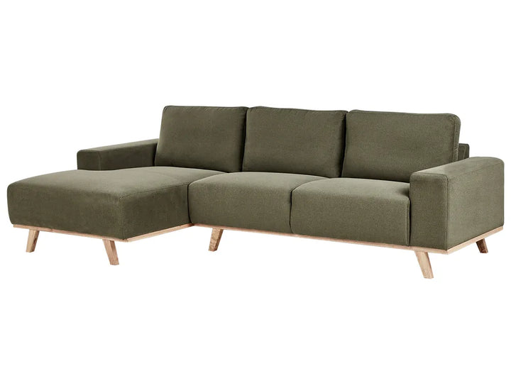 Corner Sofa 3 Seater Fabric Green Right Hand Odriscoll