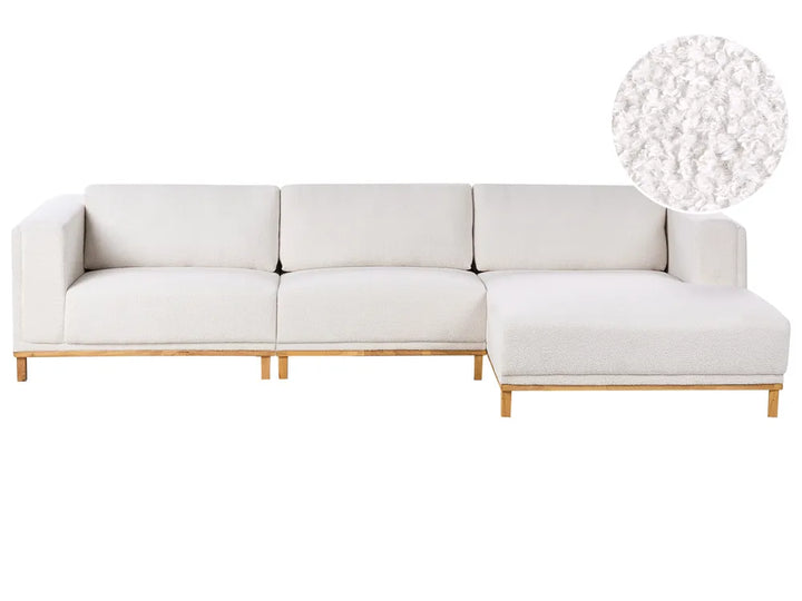 Corner Sofa 5 Seater Fabric Off-White Left Hand Josanna