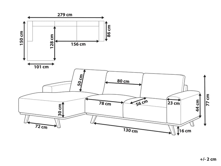 Corner Sofa 3 Seater Fabric Green Right Hand Odriscoll
