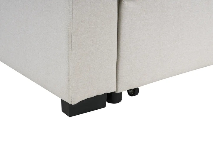 Sofa Bed 2 Seater Fabric Light Beige Tommy