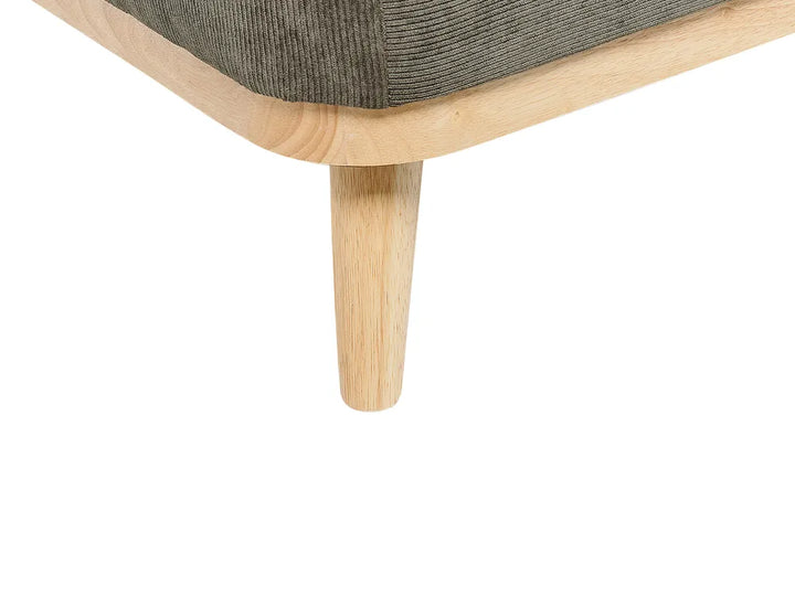 Corner Sofa 3 Seater Corduroy Dark Green Right Hand Arvo