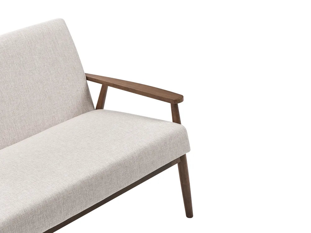 Sofa 2 Seater Fabric Dark Brown/ Beige Saribel