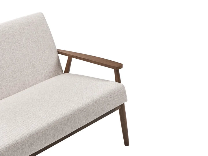 Sofa 2 Seater Fabric Dark Brown/ Beige Saribel
