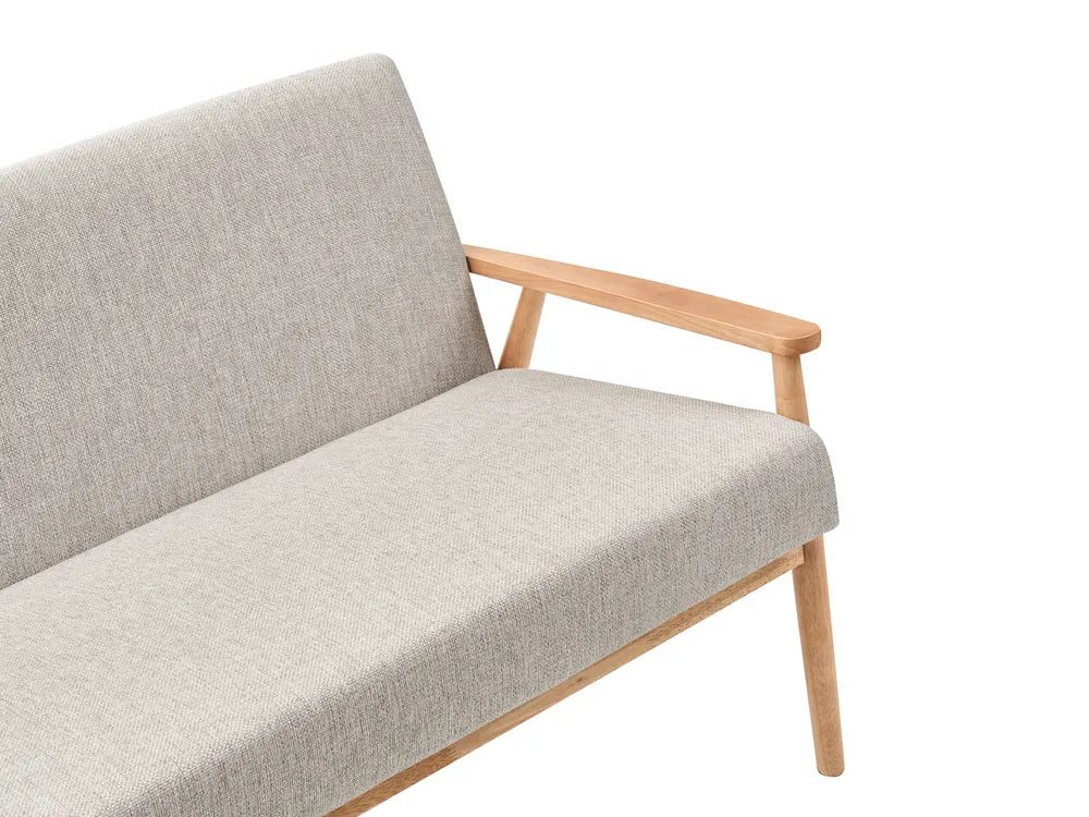 Sofa 2 Seater Fabric Light Brown/ Grey Saribel