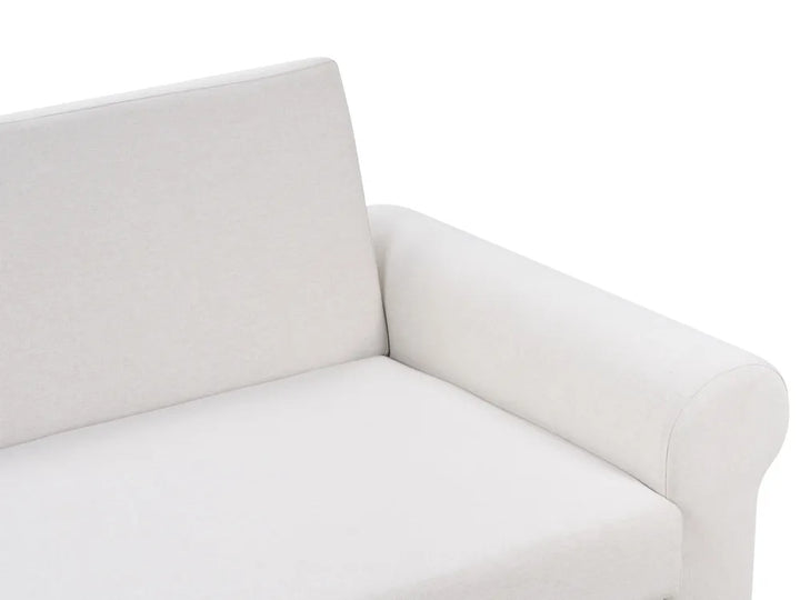 Sofa Bed 2 Seater Fabric Light Beige Tommy