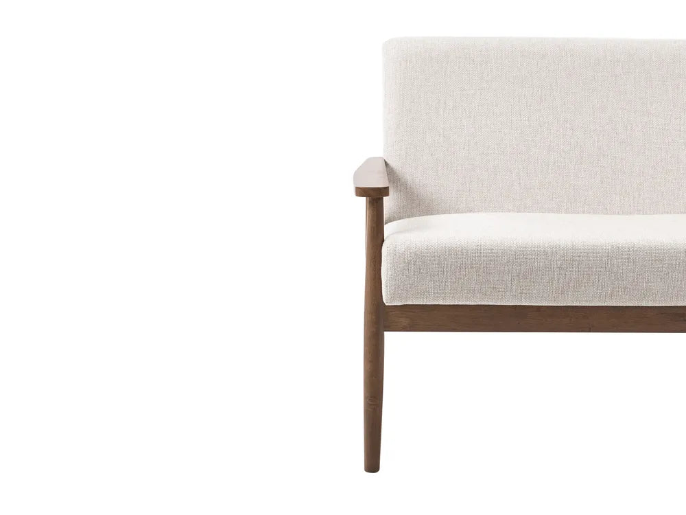 Sofa 2 Seater Fabric Dark Brown/ Beige Saribel