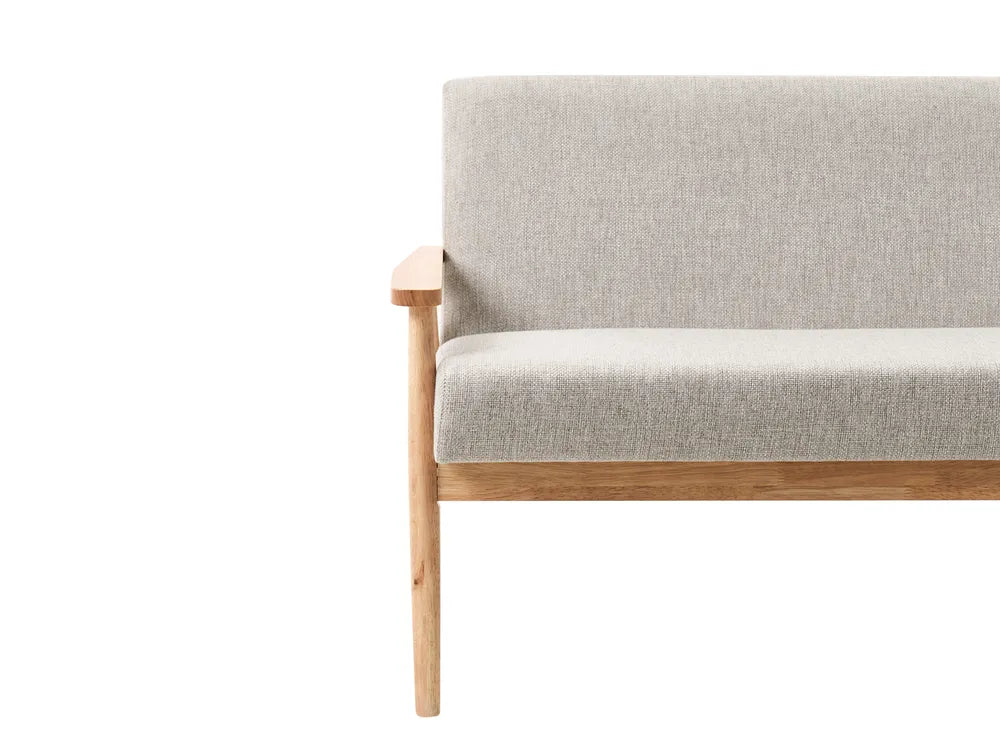 Sofa 2 Seater Fabric Light Brown/ Grey Saribel