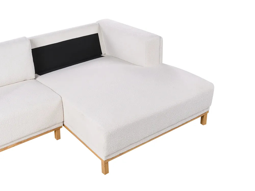 Corner Sofa 5 Seater Fabric Off-White Left Hand Josanna