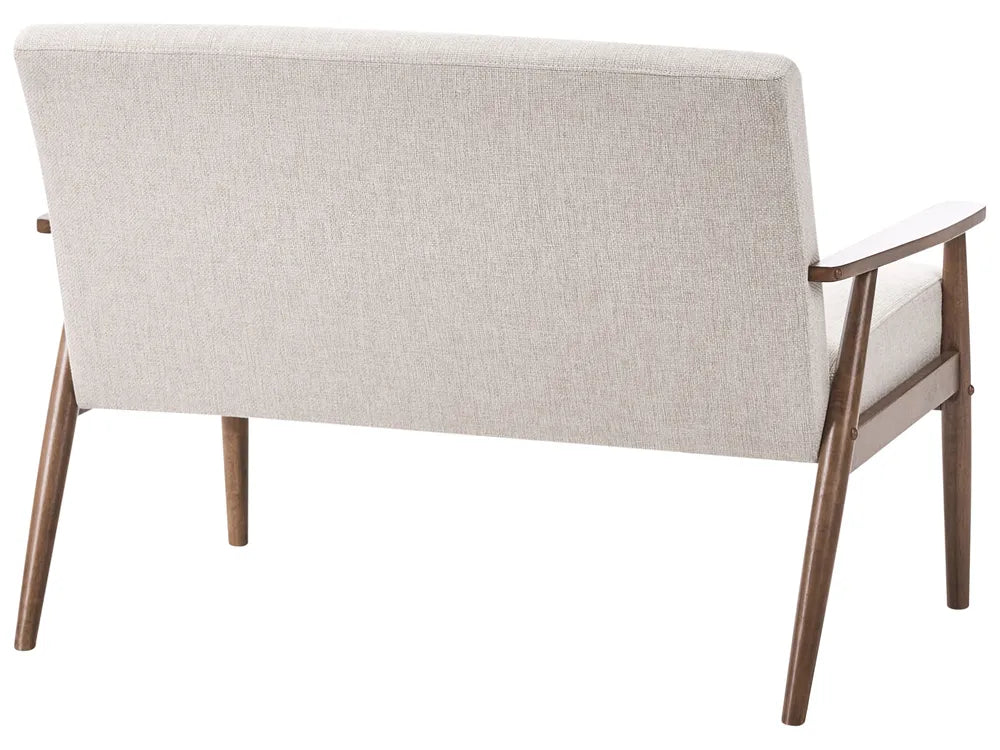 Sofa 2 Seater Fabric Dark Brown/ Beige Saribel