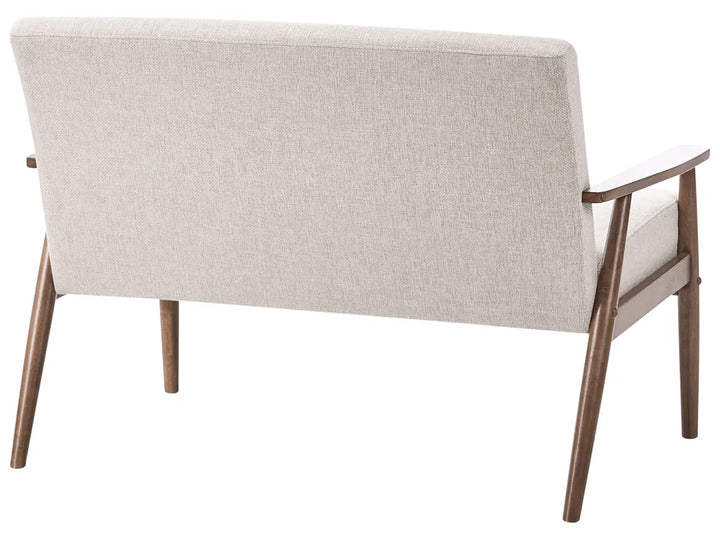 Sofa 2 Seater Fabric Dark Brown/ Beige Saribel