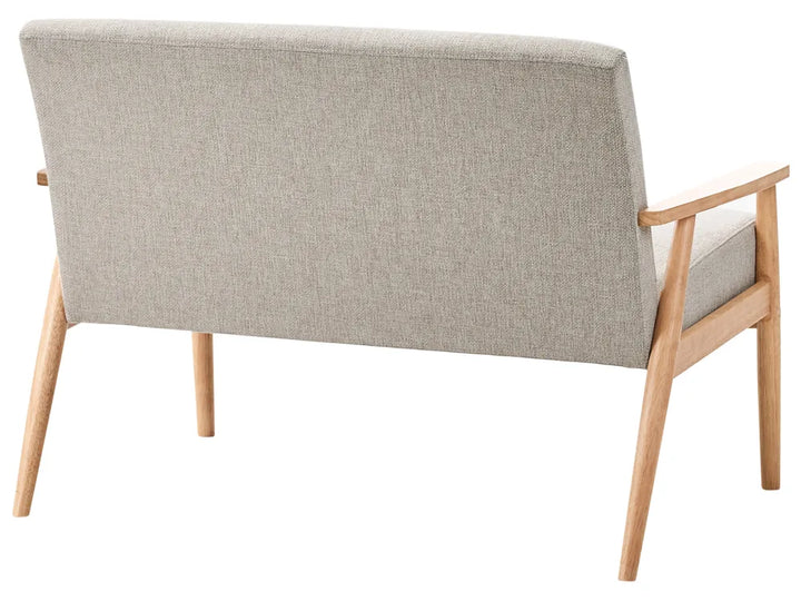 Sofa 2 Seater Fabric Light Brown/ Grey Saribel