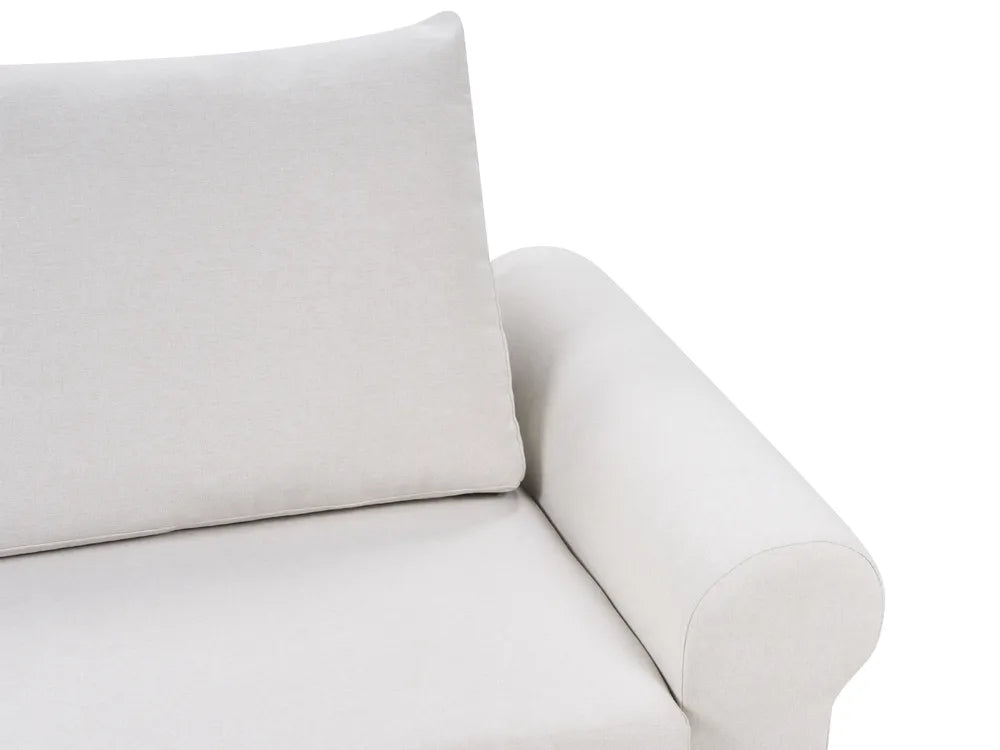 Sofa Bed 2 Seater Fabric Light Beige Tommy