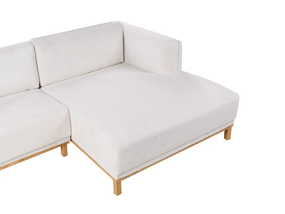 Corner Sofa 5 Seater Fabric Off-White Left Hand Josanna