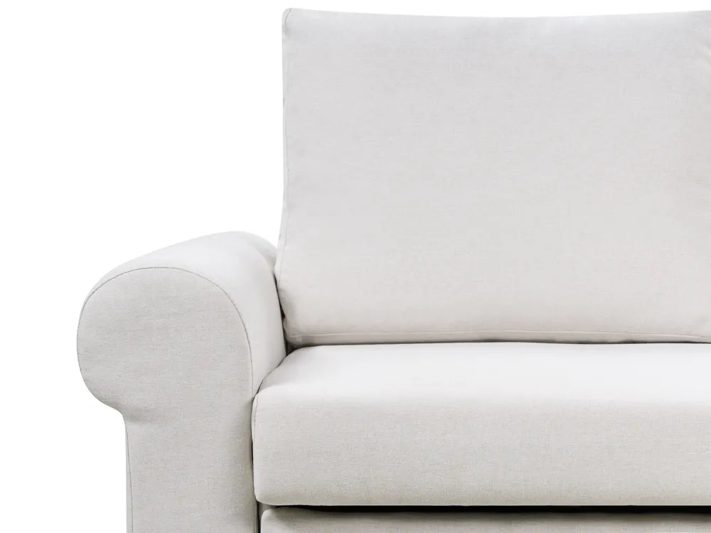 Sofa Bed 2 Seater Fabric Light Beige Tommy