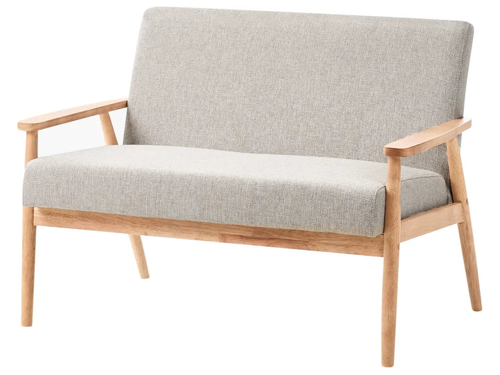 Sofa 2 Seater Fabric Light Brown/ Grey Saribel
