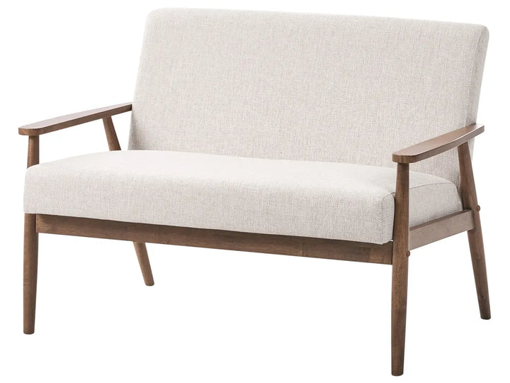Sofa 2 Seater Fabric Dark Brown/ Beige Saribel