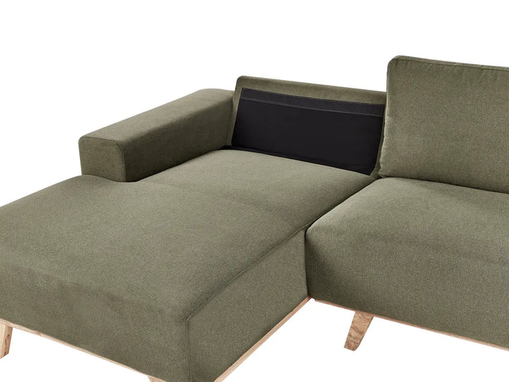 Corner Sofa 3 Seater Fabric Green Right Hand Odriscoll