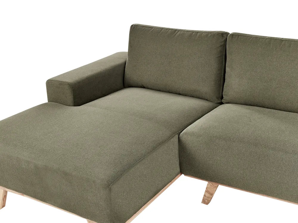 Corner Sofa 3 Seater Fabric Green Right Hand Odriscoll