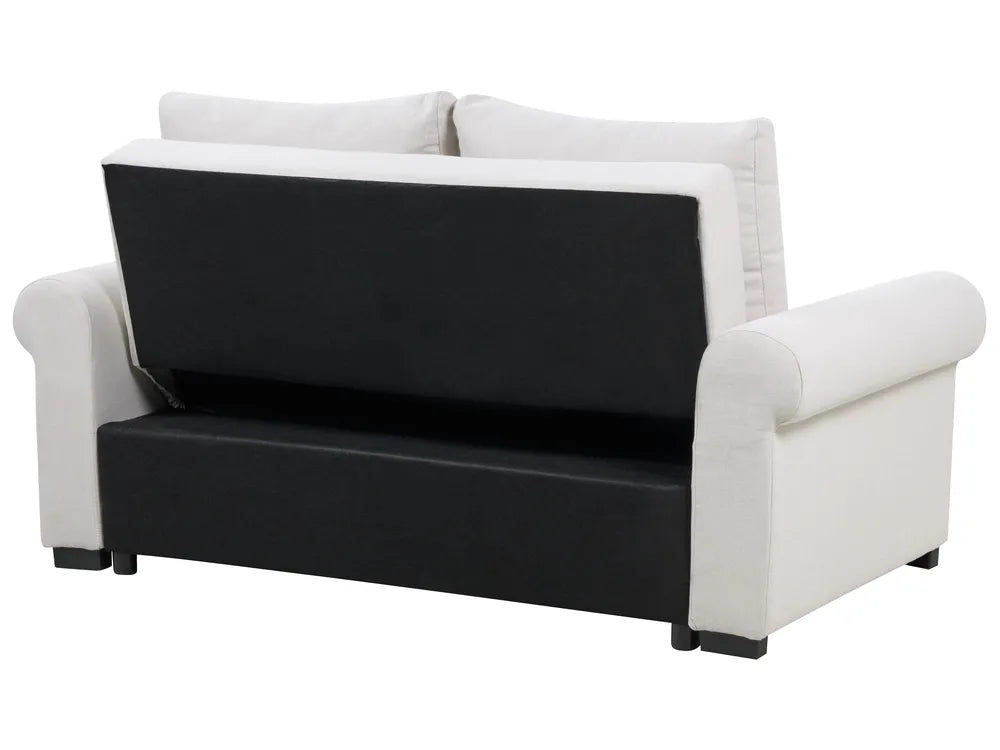 Sofa Bed 2 Seater Fabric Light Beige Tommy