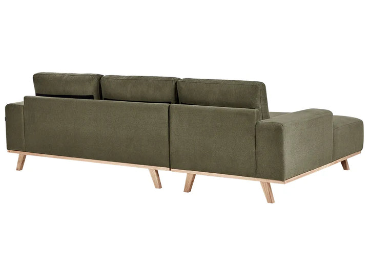 Corner Sofa 3 Seater Fabric Green Right Hand Odriscoll