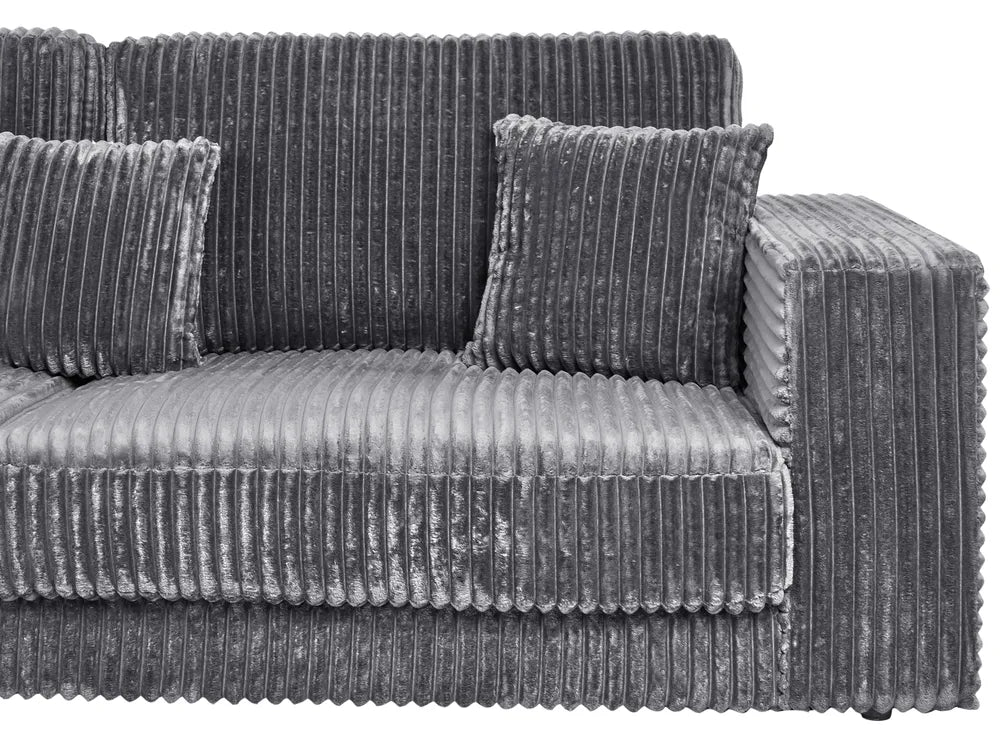 Corner Sofa 4 Seater Corduroy Dark Grey Right Hand Vardie