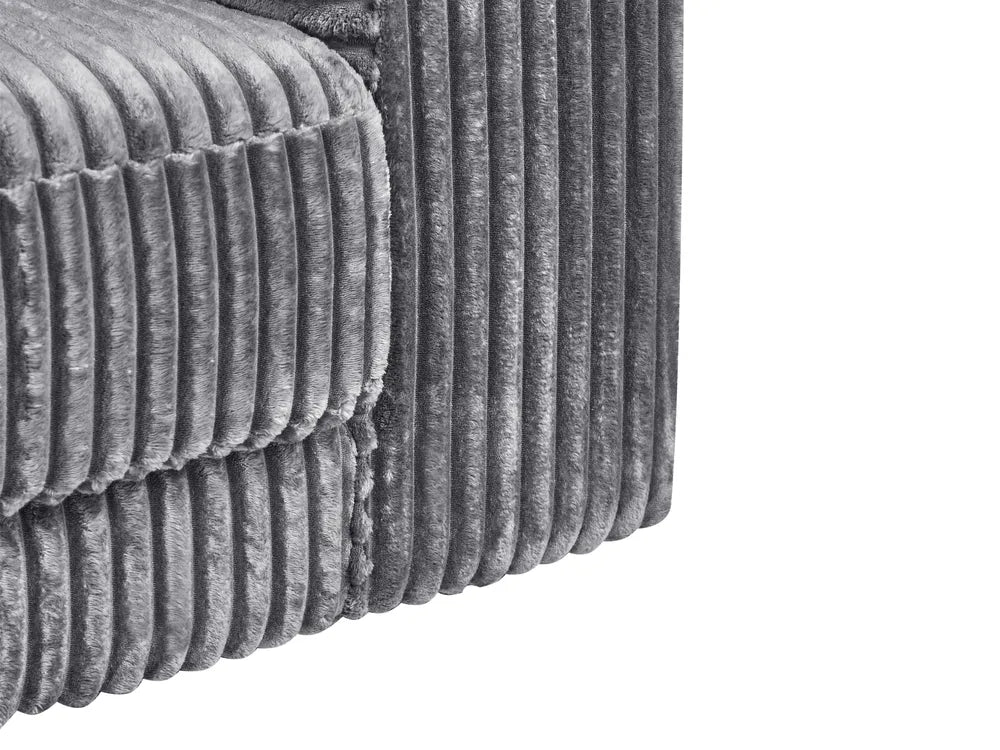 Corner Sofa 4 Seater Corduroy Dark Grey Right Hand Vardie