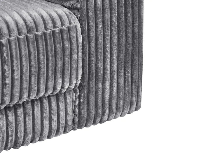 Corner Sofa 4 Seater Corduroy Dark Grey Right Hand Vardie