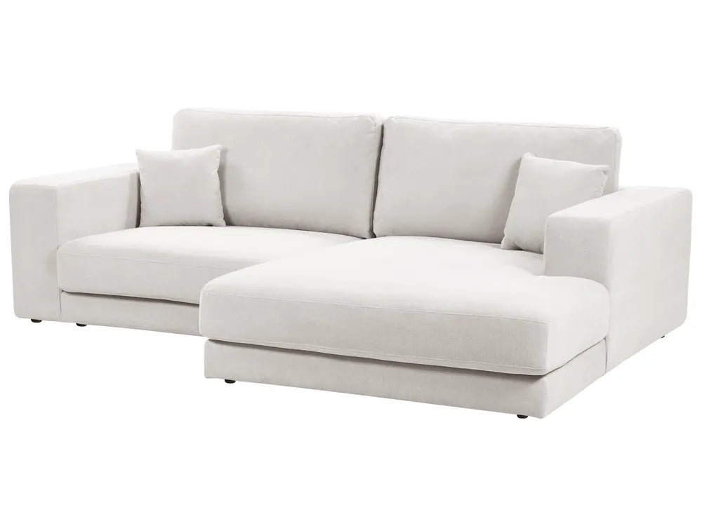 Corner Sofa 3 Seater Fabric Off-White Left Hand Vardie