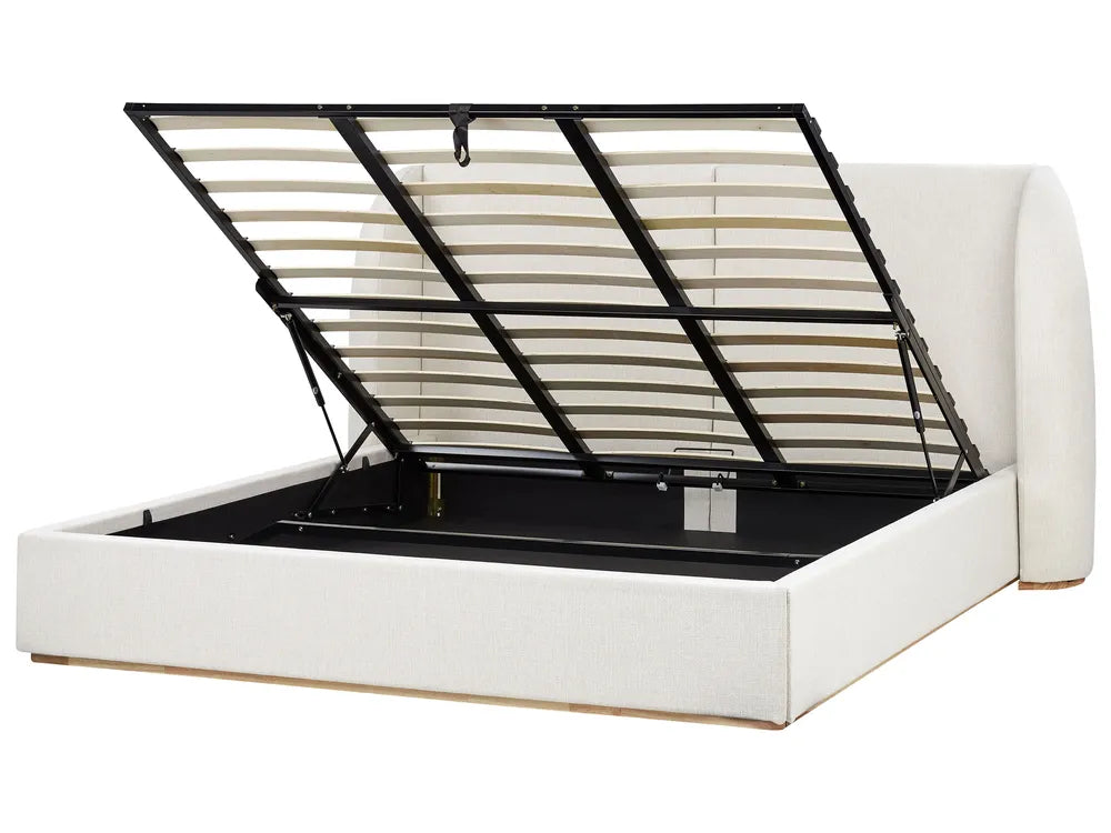 Contemporary ottoman bed with hidden under-bed storage
