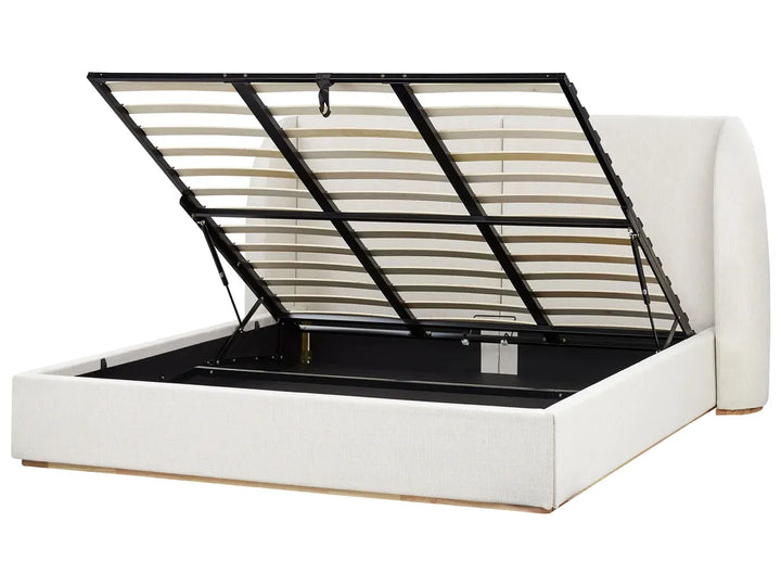 Contemporary ottoman bed with hidden under-bed storage