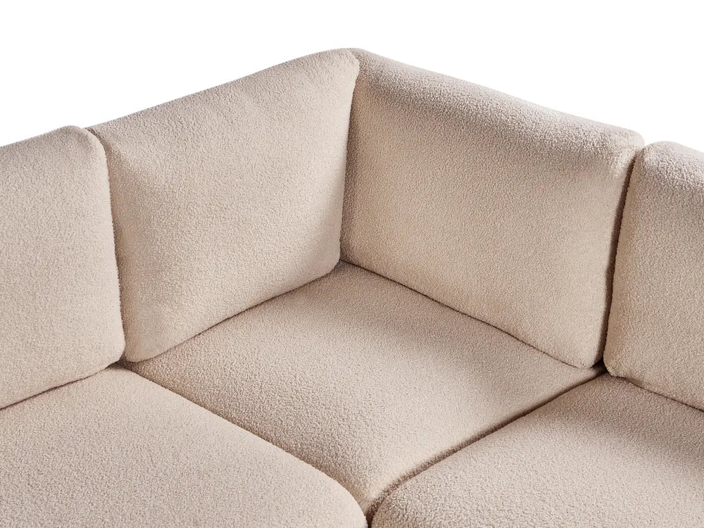 Modular Corner Sofa 5 Seater Beige Left Hand Leiani