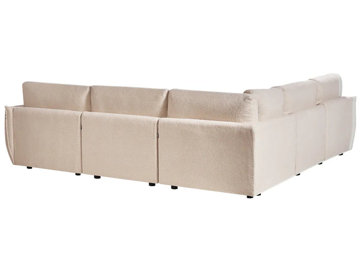 Modular Corner Sofa 5 Seater Beige Left Hand Leiani