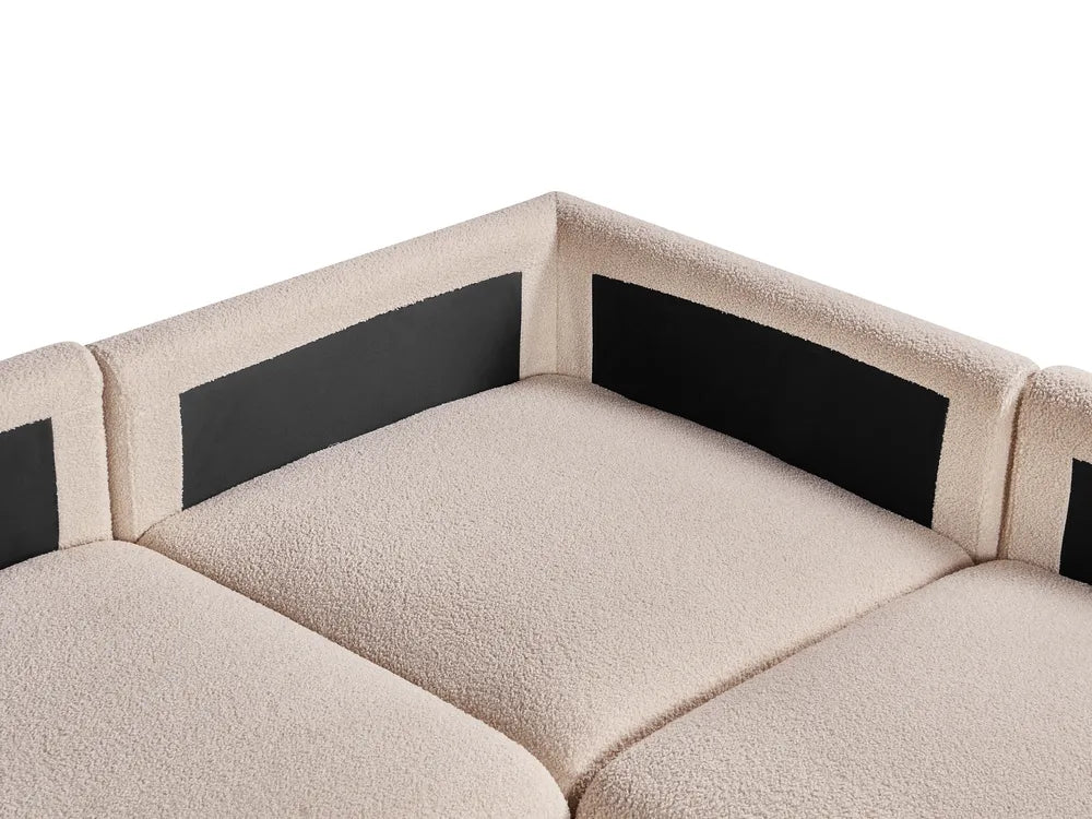 Modular Corner Sofa 5 Seater Beige Left Hand Leiani